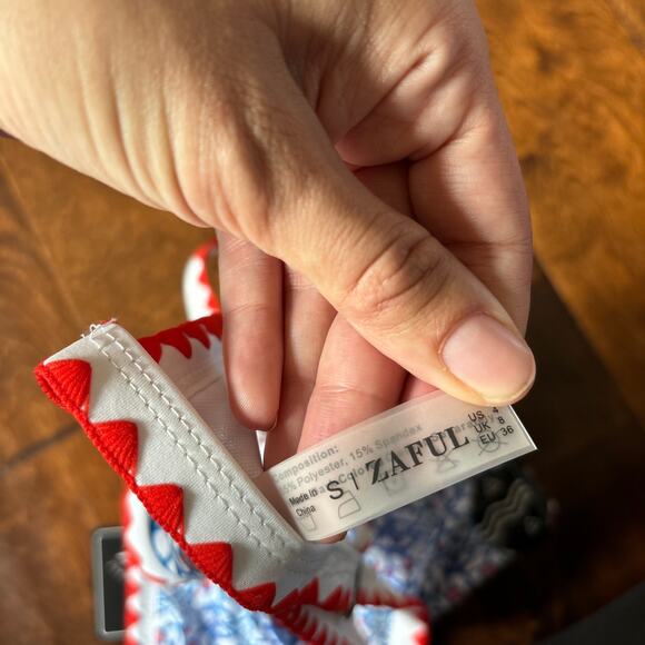 NWT ZAFUL Bohemian Printed High Cut Two Piece Bandeau Swimsuit Size S 4 - Picture 10 of 11